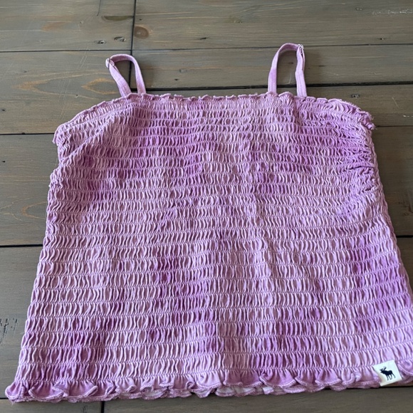 Abercrombie Kids 10/12 Purple 'Ruffled/Ruched' Tank top with Removable Straps - Picture 6 of 7